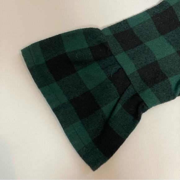 Green and Black Buffalo Plaid Christmas Holiday Poet Long Half Sleeve Dress - Picture 3 of 7